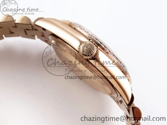 Good Copy Rolex Watches Edition RG on TWSF 36 Diamonds Diamonds Date Bezel Day SmartChoice Green 1608 Best Dial Roman RG A Bracelet 0114